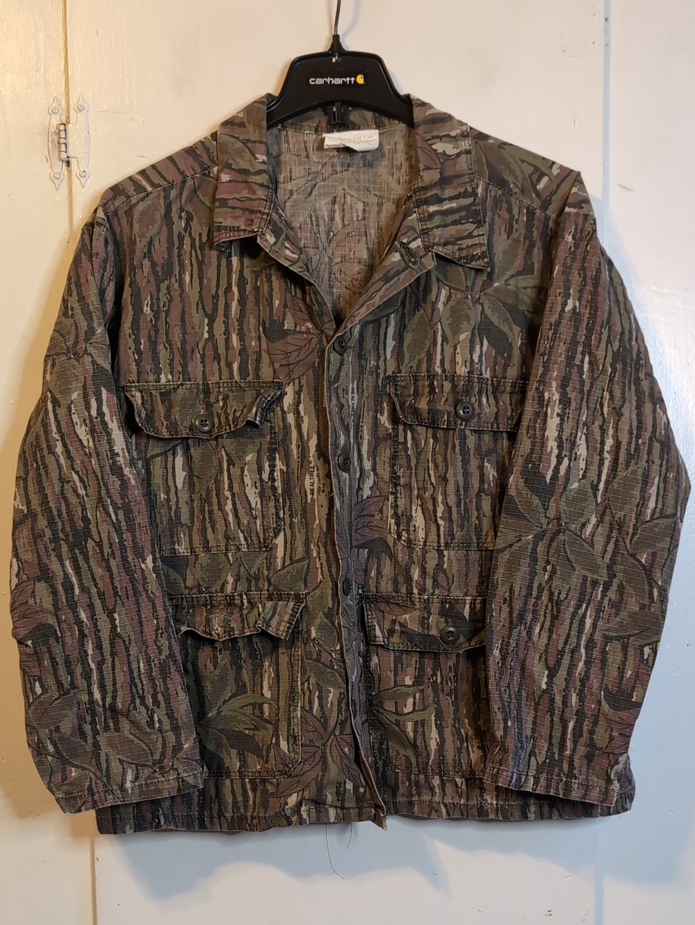 Vint. Realtree Bark Camo Fatigue Shirt mens XL